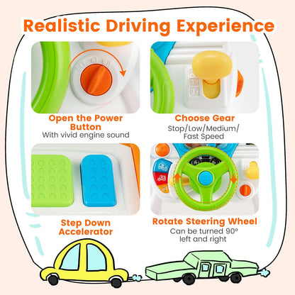 Freestanding Electronic Steering Wheel Driving Simulator Toy