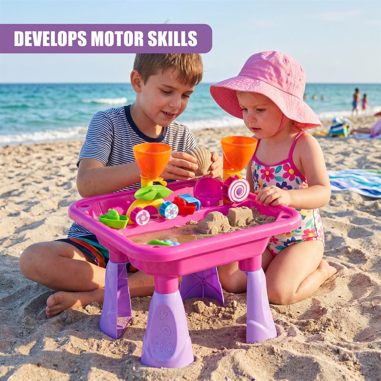 Pink Sand and Water Table Garden Sandpit Play Set