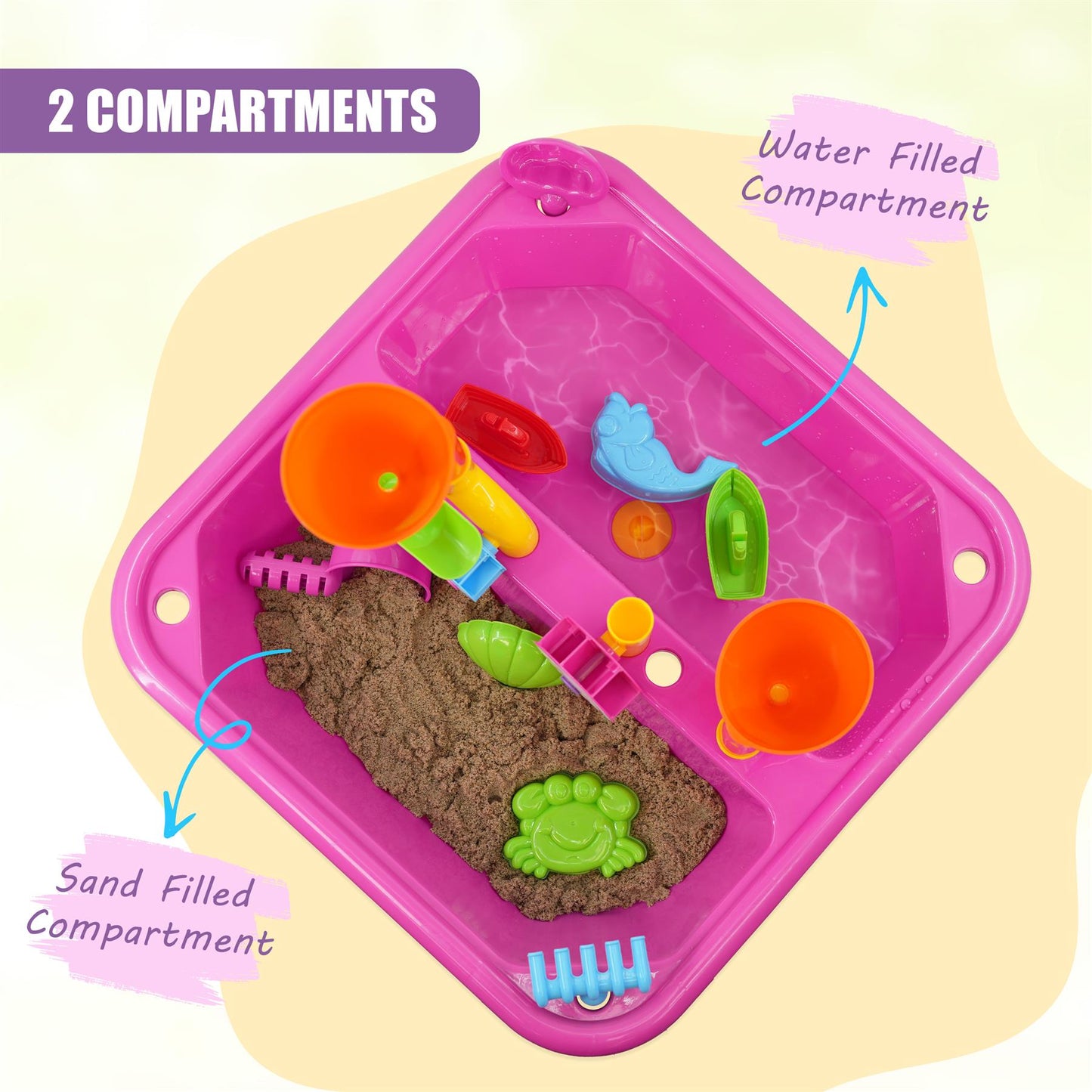 Pink Sand and Water Table Garden Sandpit Play Set