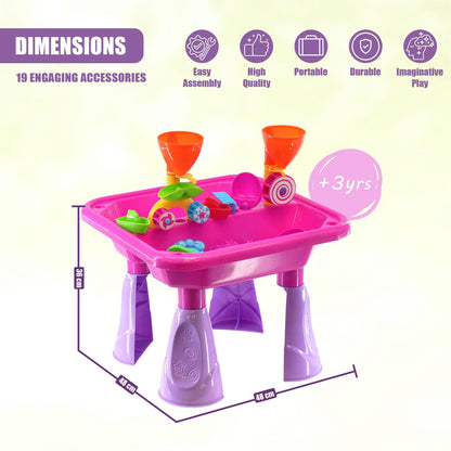 Pink Sand and Water Table Garden Sandpit Play Set